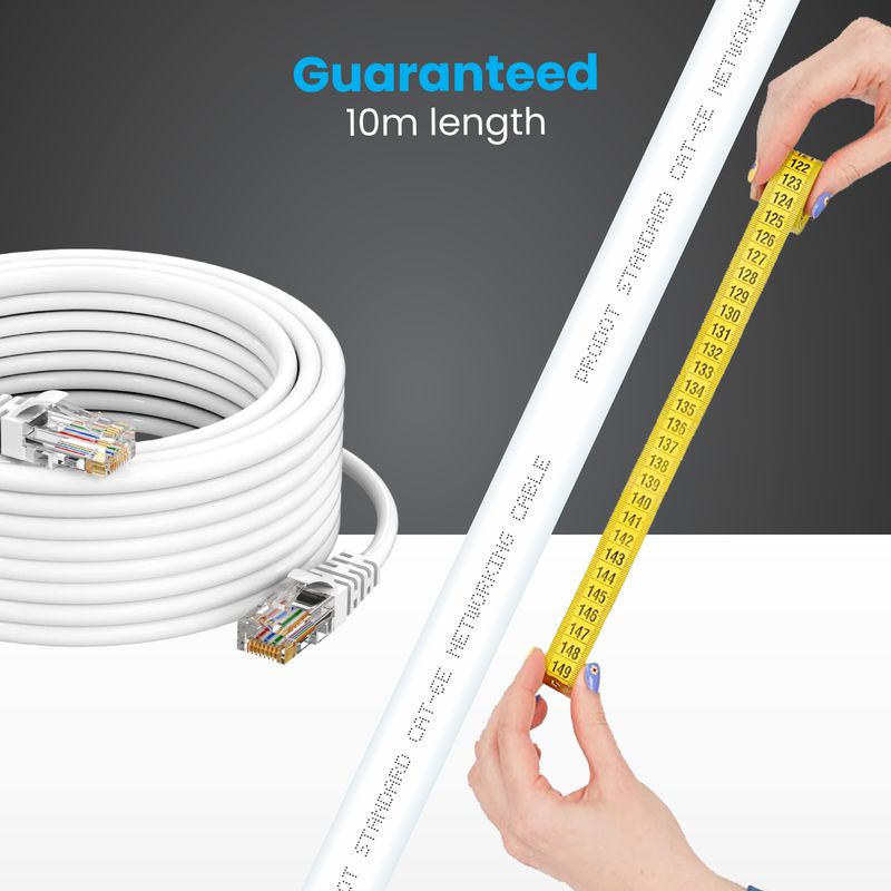 PRODOT LAN Cable 30 m CCA CAT6/Cat 6 Ethernet Cable Network Cable Internet Cable RJ45 LAN Wire High Speed Patch Cable (Compatible with Camera, Laptop, Computer, Gaming Consoles, Server, White, One Cable, RJ-45 To RJ-45) - Image 4