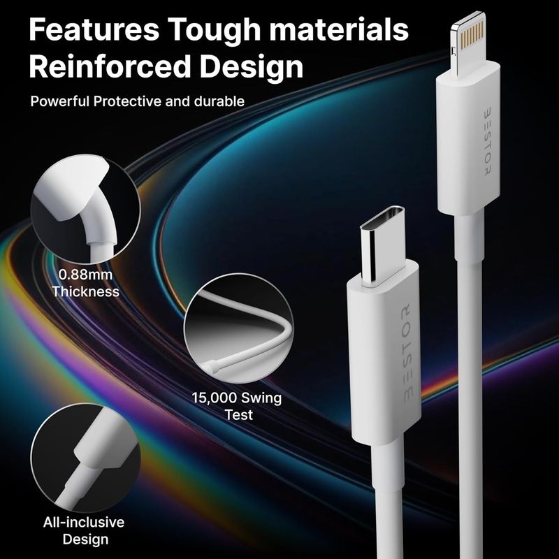 Bestor 1m USB Type C to Lightning Cable 27W - Image 5