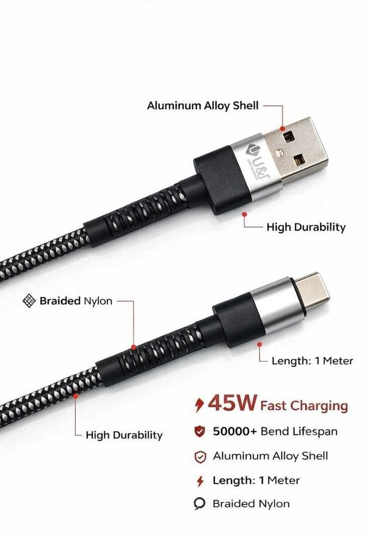 UandI USB Type C Cable 1m - Image 3