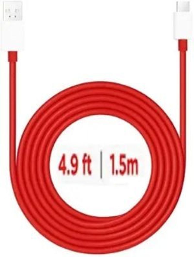 OnePlus वनपà¥à¤²à¤¸ USB Type C Cable 10 A 1.5 m Supervooc Type C Cable (à¤à¥ साथ à¤à¤®à¥à¤ªà¥à¤à¤¿à¤¬à¤²à¤à¤¨à¥à¤ªà¤²à¥à¤¸ 100डबà¥à¤²à¥à¤¯à¥ / 80डबà¥à¤²à¥à¤¯à¥ / 65डबà¥à¤²à¥à¤¯à¥ / 67डबà¥à¤²à¥à¤¯à¥ / 33डबà¥à¤²à¥à¤¯à¥ / 20डबà¥à¤²à¥à¤¯à¥, लाल, सà¥à¥à¤¦, à¤à¤ à¤à¥à¤¬à¤², USB Type A To USB Type C) - Image 3