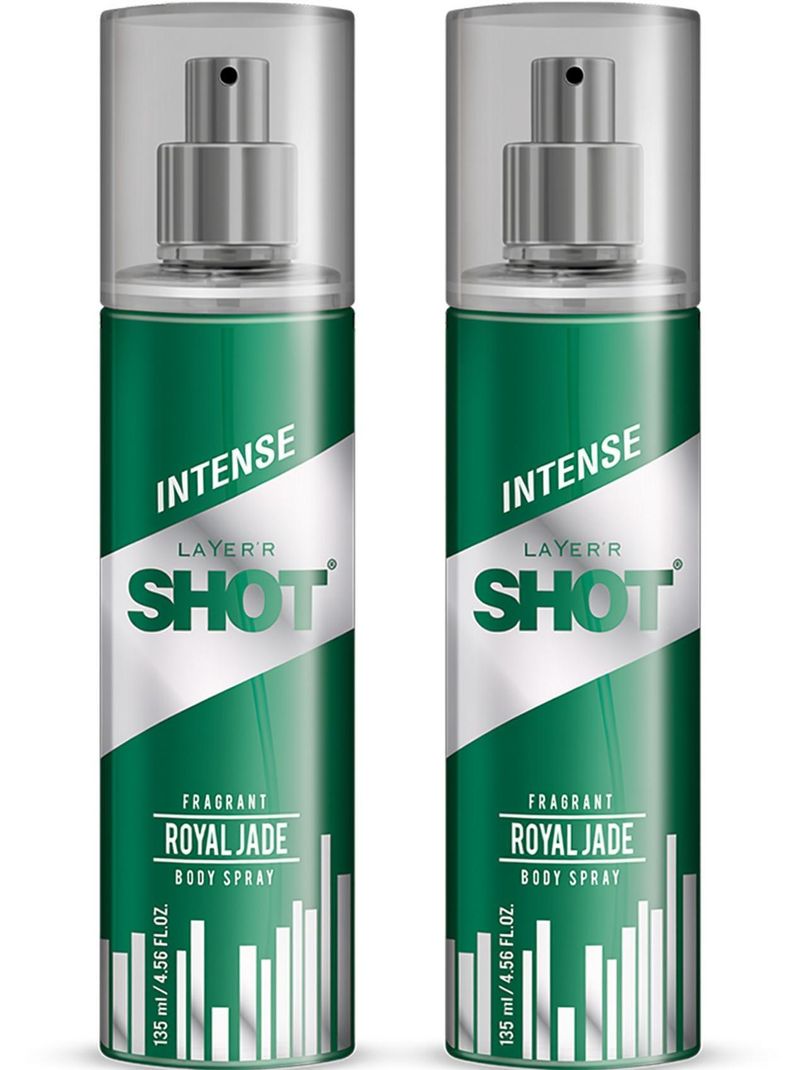 LAYER'R Shot Royal Jade Long Lasting Body Spray - For Men (270 ml, Pack of 2) - Image 2
