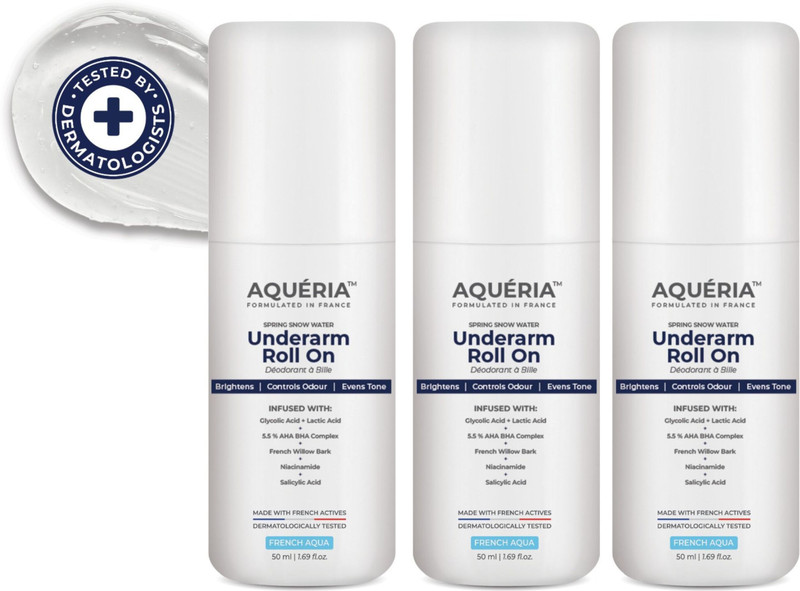 aqueria multi active underarm roll 5 5 aha bha niacinamide aqua fragrance deodorant roll on men women
