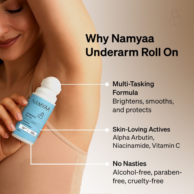 Namyaa Underarm Roll On 4% AHA BHA & 6% Brightening Complex - Image 6