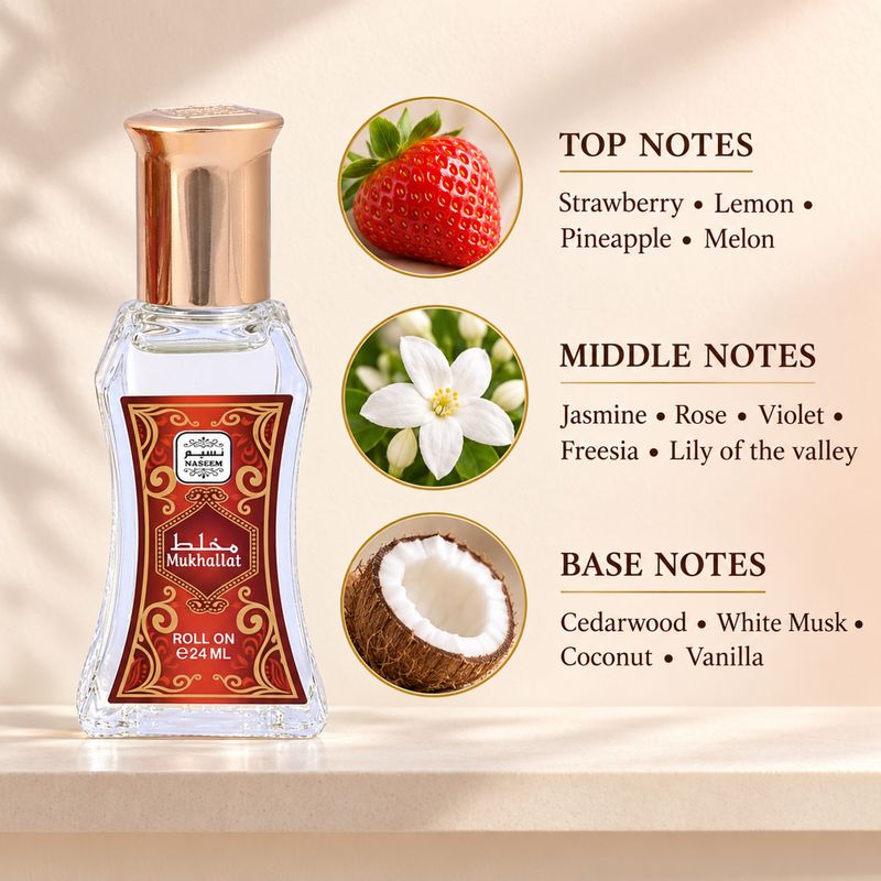 Naseem Mukhallat Roll On Perfume Oil 8ml - Image 4
