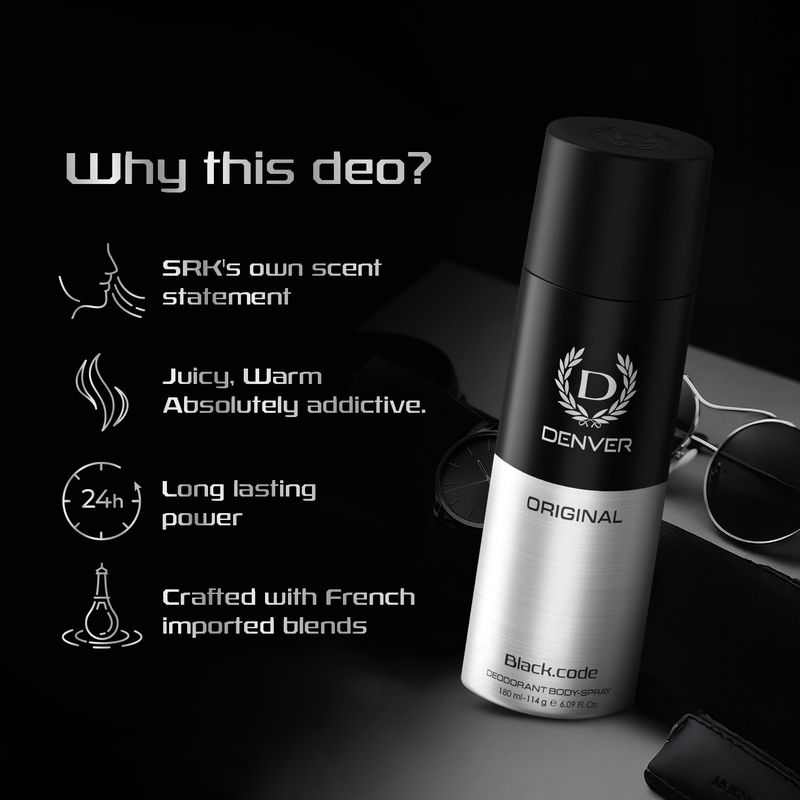 DENVER Original Blackcode Body Spray 360ml (Pack of 2) - Image 6