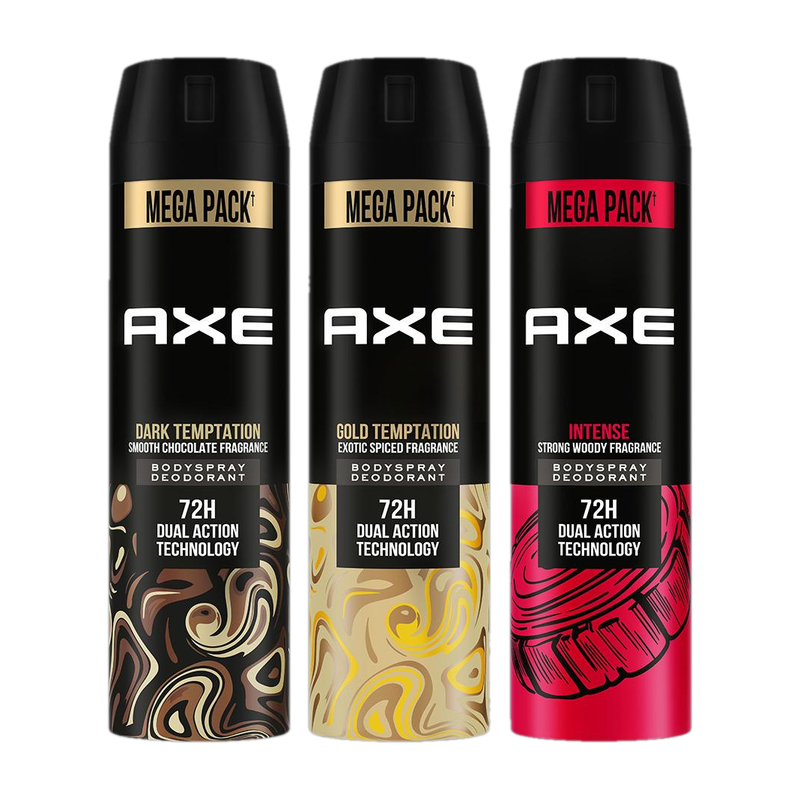AXE Gold Temptation, Dark Temptation and Intense Deodorant Spray – For Men