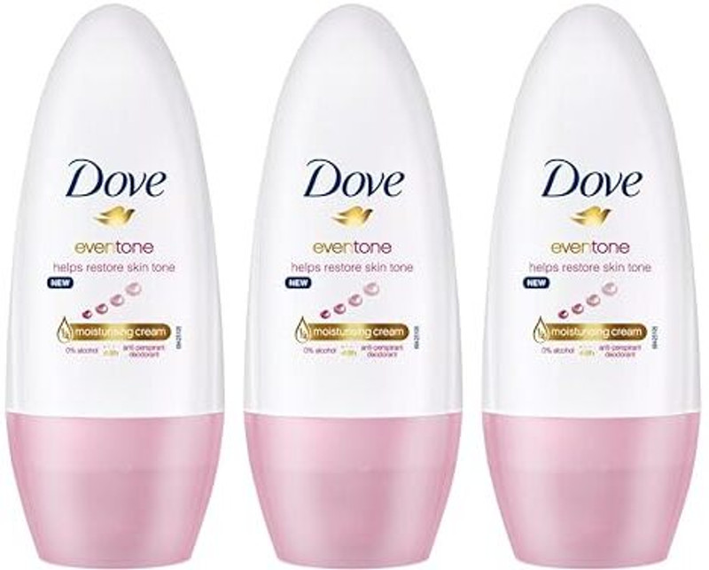 DOVE Even Tone 48H Odour Protection Deodorant Roll-on  -  For Women (150 ml, Pack of 3)