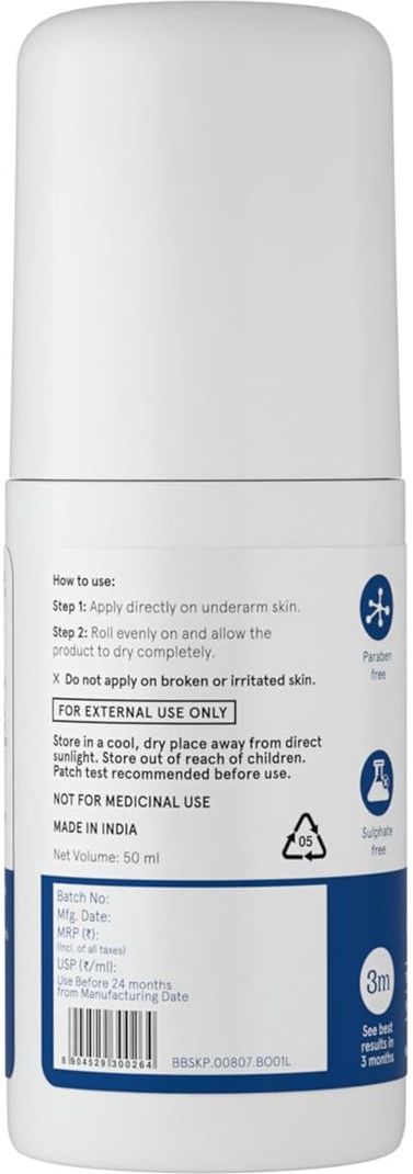 Be Bodywise 6% AHA BHA Underarm Roll-On 50 ml - Image 3