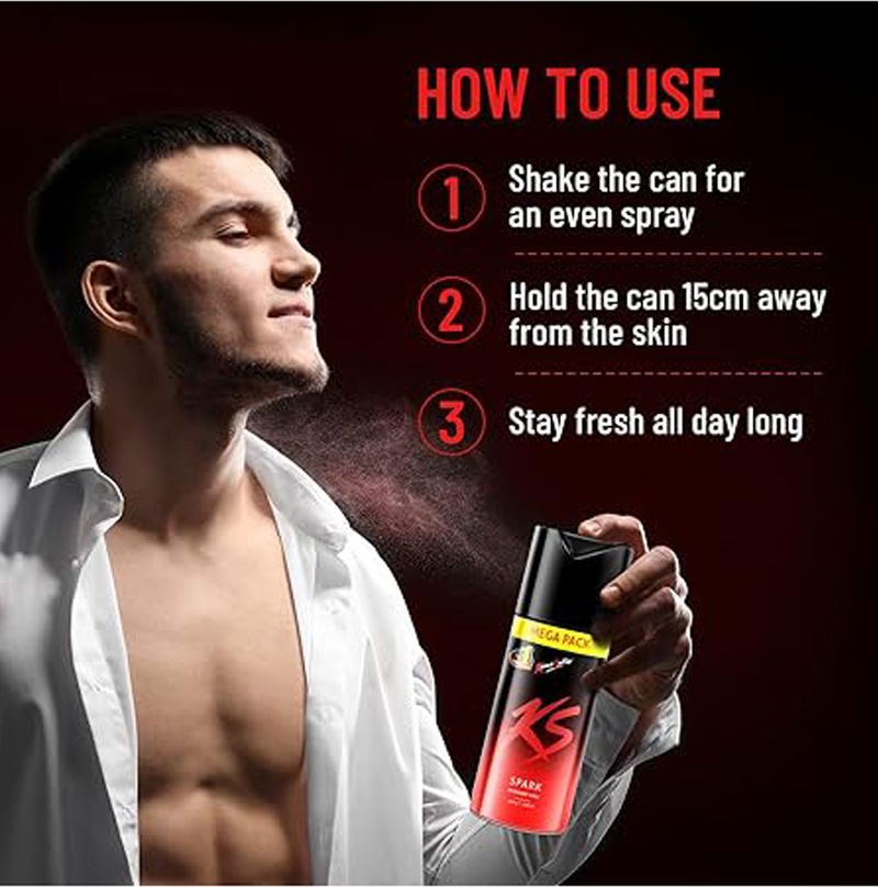 KS Spark 3 Deodorant Spray, 450 ml, Pack of 3 · 450 ml (1.35 L total) - Image 5