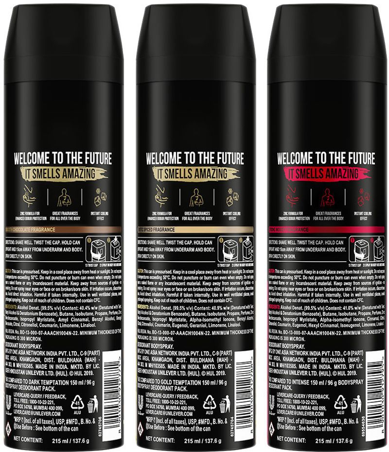 AXE Gold Temptation, Dark Temptation and Intense Deodorant Spray - Image 4