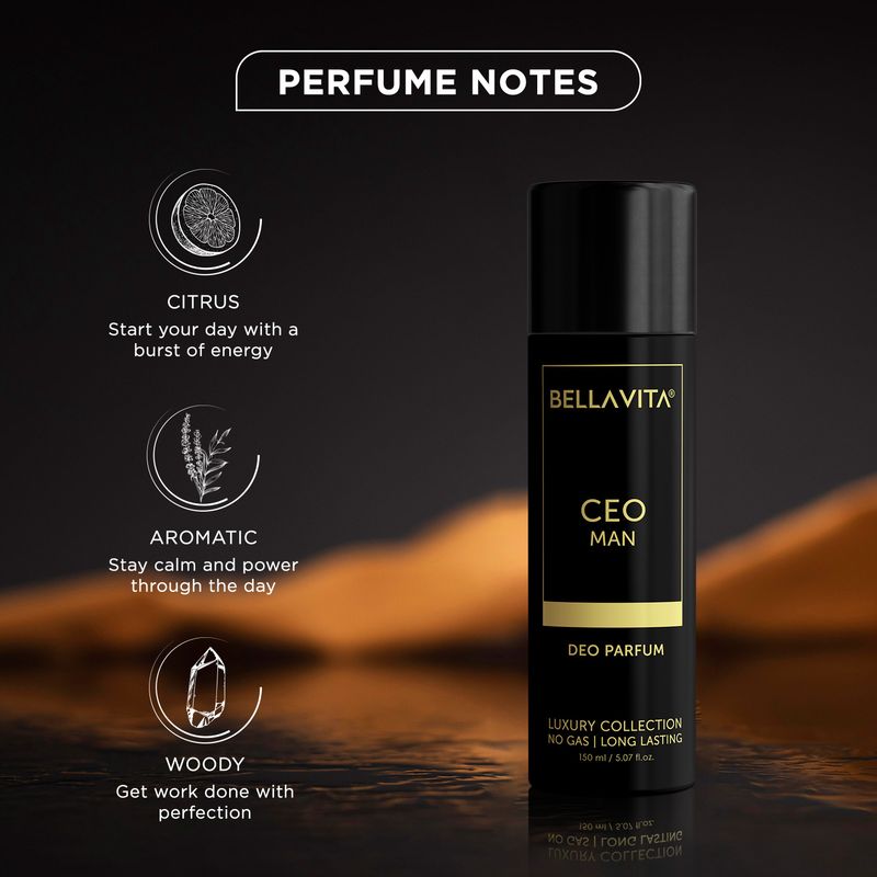 BELLAVITA CEO Men Deodorant & Perfume Combo Tonka & Agarwood - Image 4