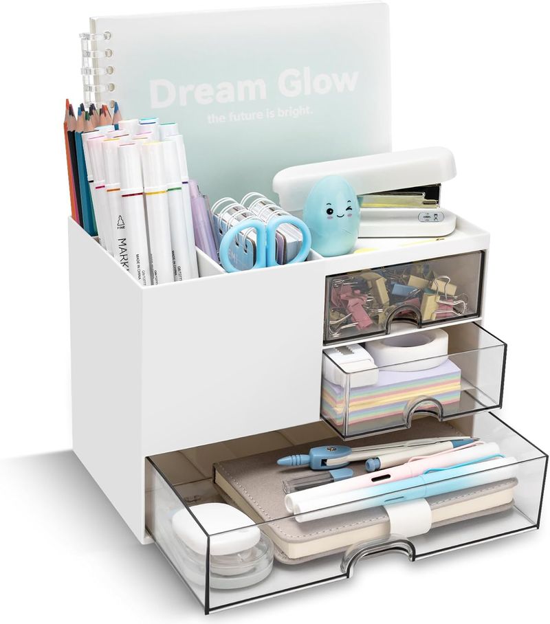 BloomKitchen 5 Compartment Plastic Desk Organizer - Image 2
