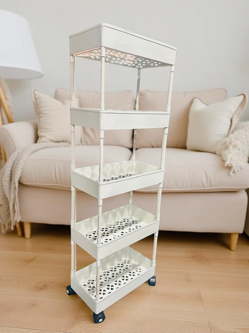 MGKENTERPRISE 5 Compartments plastic Storage Trolly