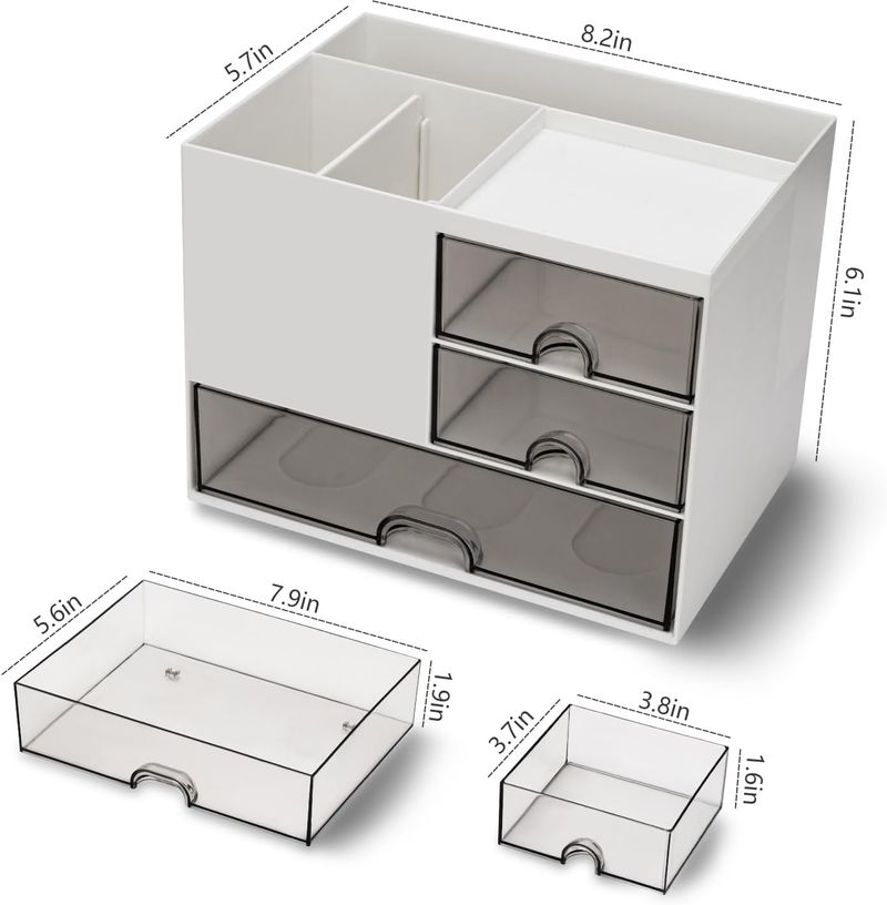 BloomKitchen 5 Compartment Plastic Desk Organizer - Image 6
