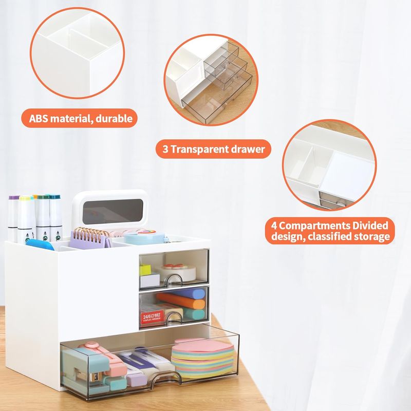 BloomKitchen 5 Compartment Plastic Desk Organizer - Image 5