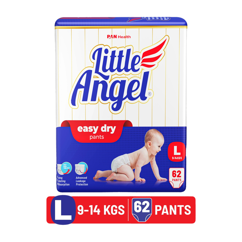 Little Angel Easy Dry Pant Diapers - L (62 Pieces)