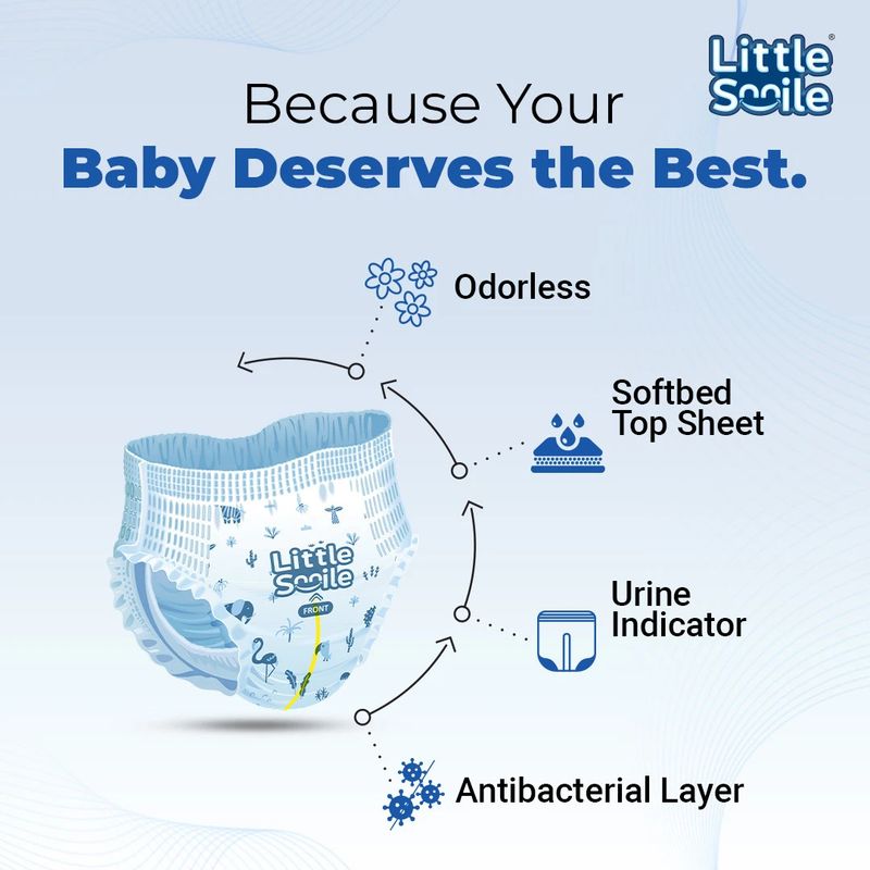 Little Smile Dry Feel Pant Diapers - M - Image 6