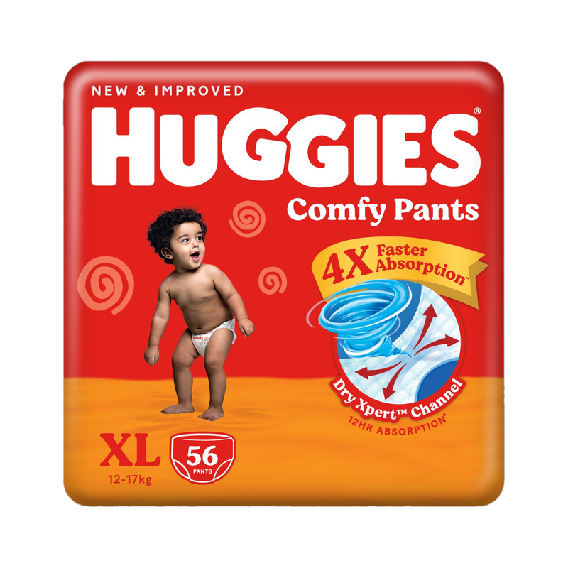 Huggies Comfy Baby Diaper Pants, Upto 50% Faster Absorption - XL