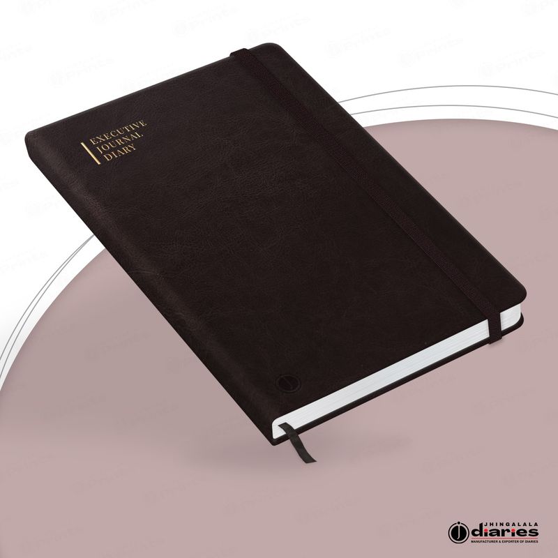 Jhingalala A5 Leather Notebook Diary, Ruled 192 Pages, Dark Brown - Image 3