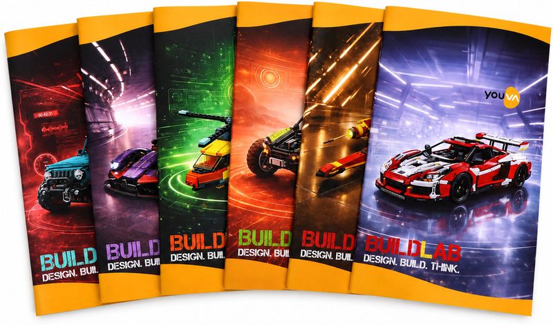 NAVNEET Youva Soft Bound Long Book 17x27 cm Regular Notebook Single Line 172 Pages (Multicolor, Pack of 6)
