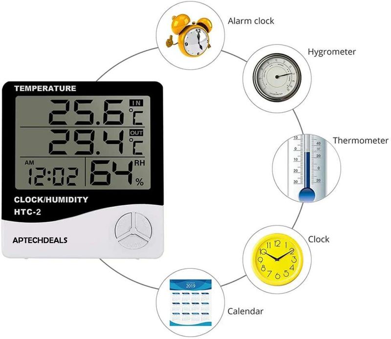 APTECHDEALS HTC-2 Digital Hygrometer Thermometer - Image 4