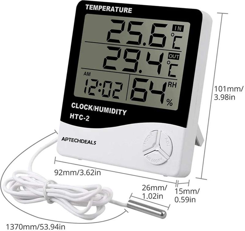 APTECHDEALS HTC-2 Digital Hygrometer Thermometer - Image 3