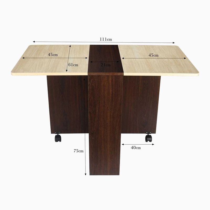 Madainaachi BoBo Folding Dining Table, 4 Seater, Brown/Oak - Image 5
