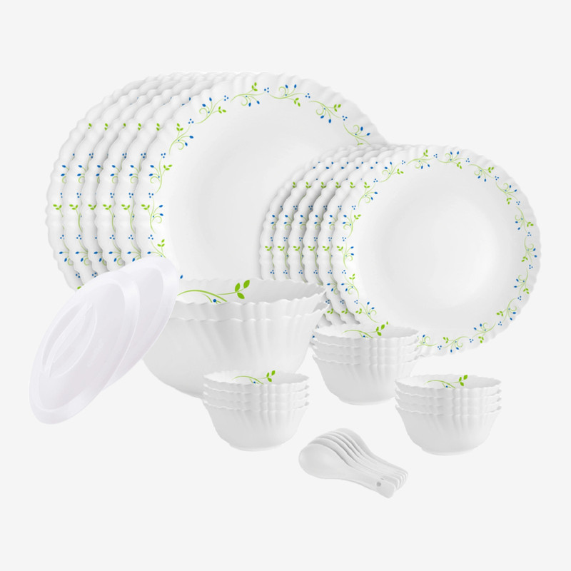 cello pack 34 opalware dazzle tropical lagoon dinner set crockery white