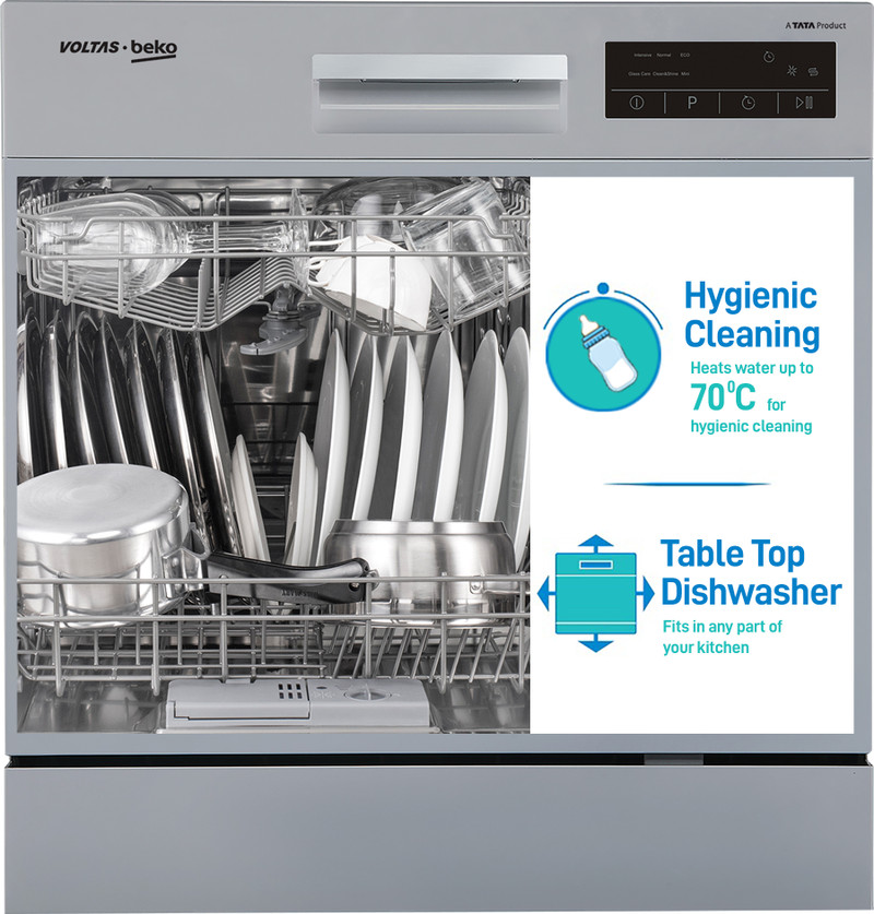 voltas beko tata product dt8s free standing 8 place settings dishwasher