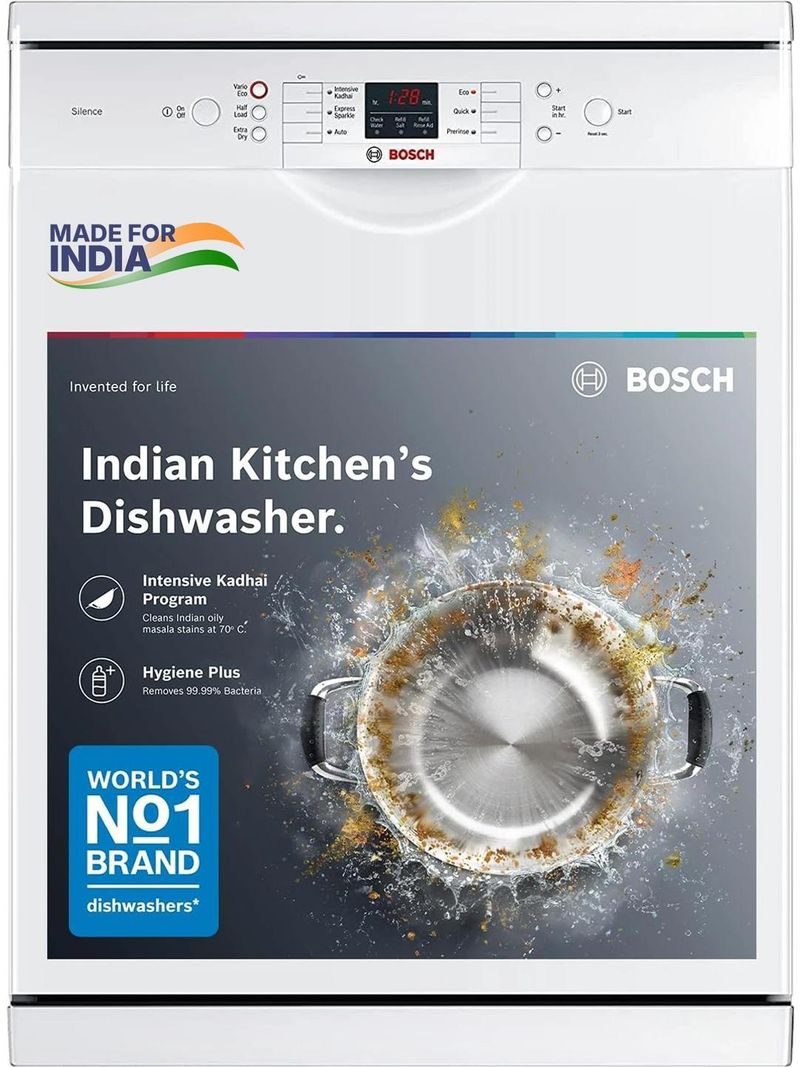 BOSCH SMS66GW01I Free Standing 13 Place Settings Intensive Kadhai...more — image 1 of 5