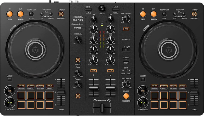 Pioneer Dj DDJ-FLX4 2-deck Rekordbox and Serato DJ Controller - Black Wireless DJ Controller