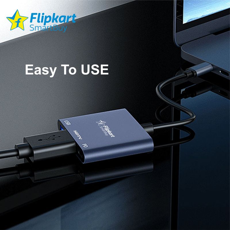 Flipkart SmartBuy 3-in-1 Type-C Hub HDMI 4K PD 100W USB 3.0 Aluminium - Image 6