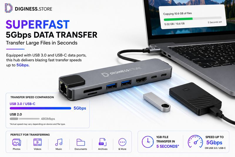 DIGINESS Ultimate Dock Super Fast Connectivity Multi-port Type-C - Image 6