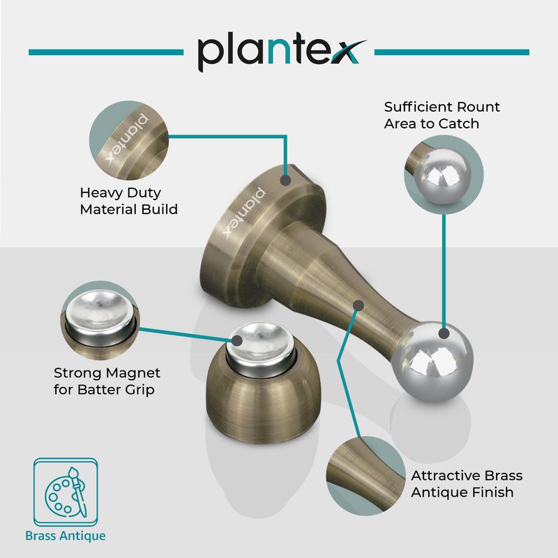 Impulse by Plantex Stainless Steel 360° Door Magnet Stopper (Brass - Image 6
