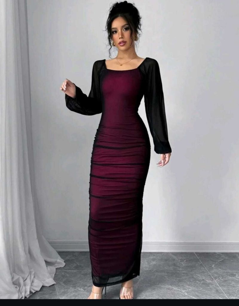 SPIVOZ Women Pink Bodycon Maxi Dress - Image 6