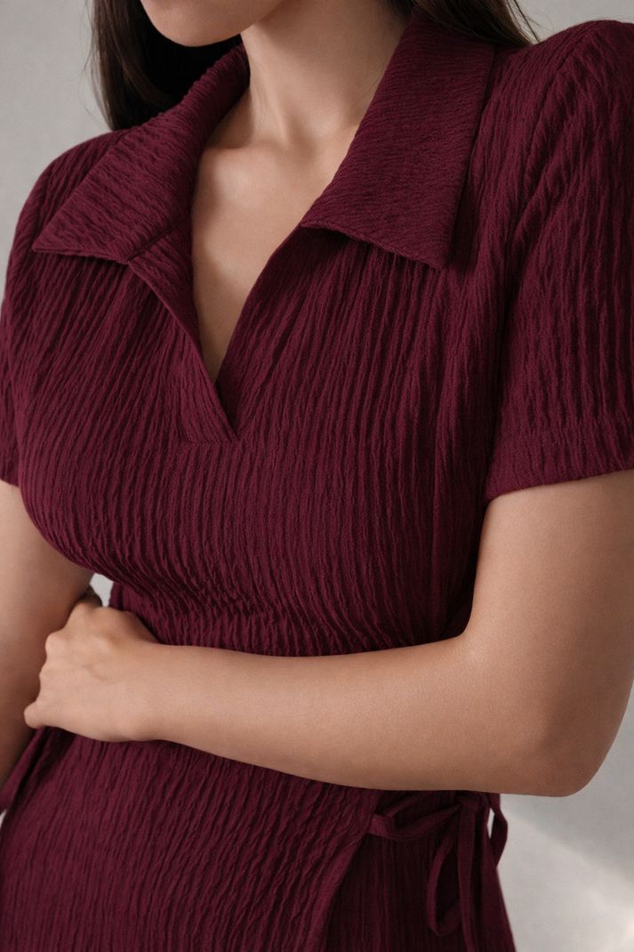 Deklook Women Fit and Flare Maroon Maxi Dress - Image 6
