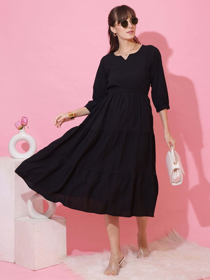 Sheetal Associates Black Midi Dress - Image 2