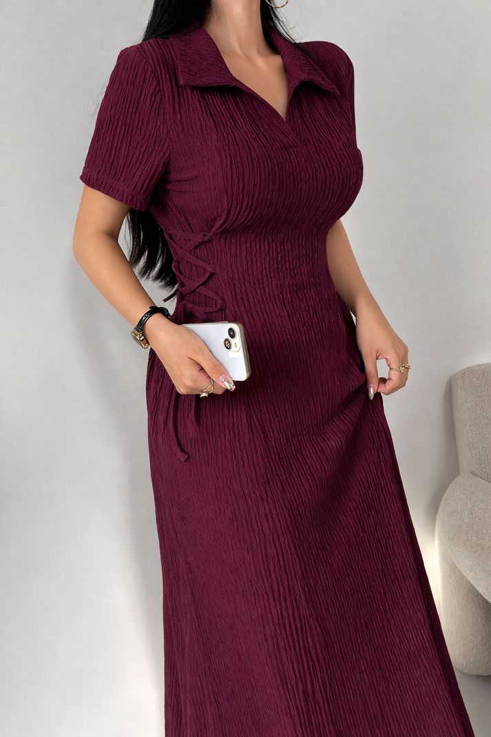Deklook Women Fit and Flare Maroon Maxi Dress - Image 5