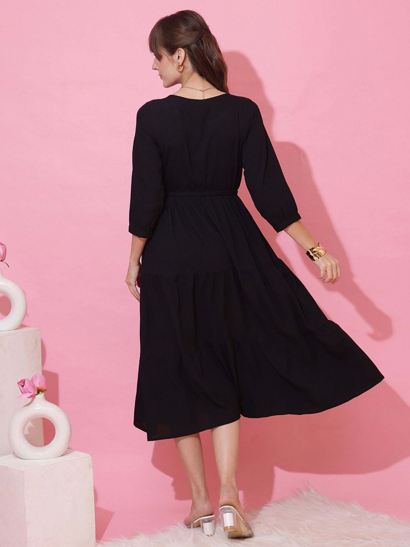 Sheetal Associates Black Midi Dress - Image 4