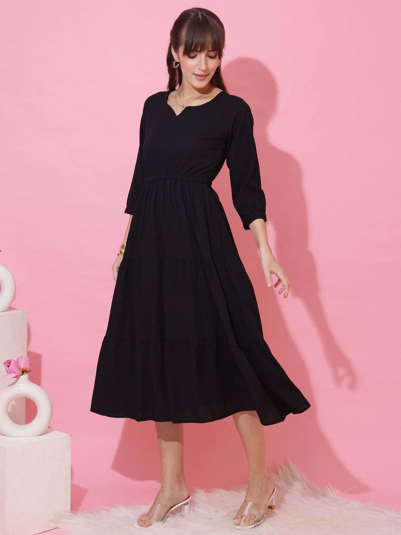 Sheetal Associates Black Midi Dress - Image 6