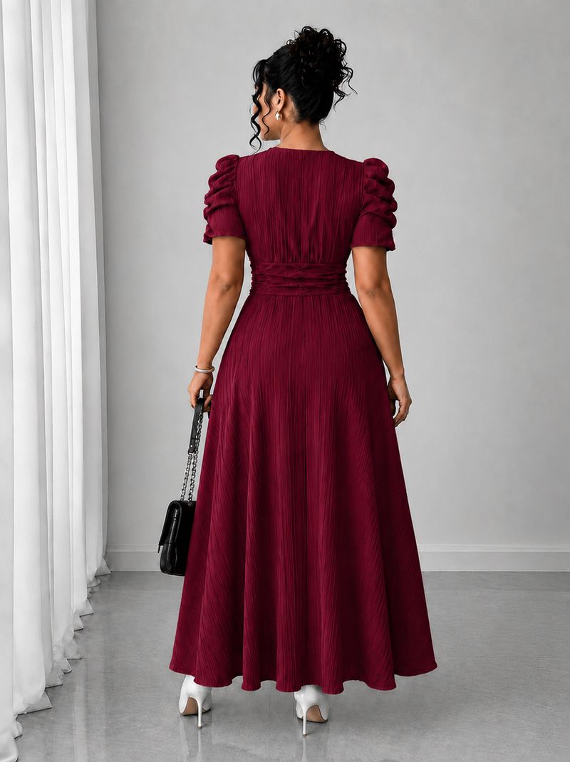 METRONAUT Women A-line Maroon Maxi Dress - Image 3