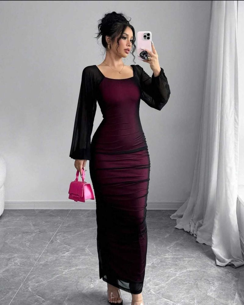 SPIVOZ Women Pink Bodycon Maxi Dress - Image 5