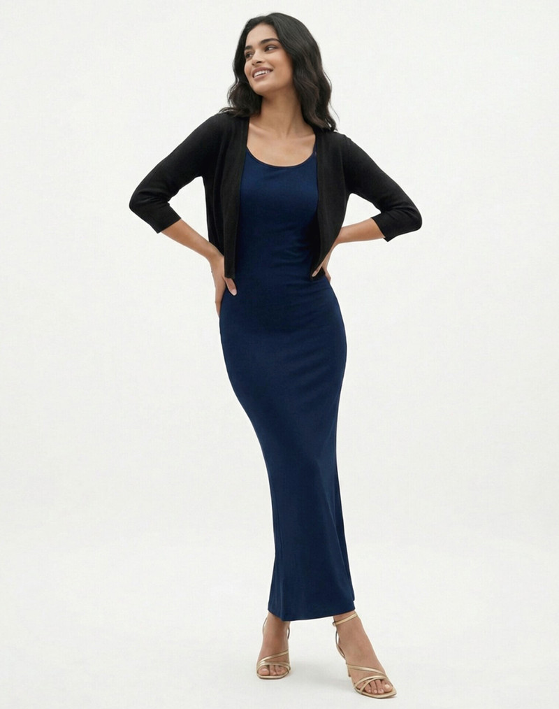 Selvia Women Bodycon Dark Blue Ankle Dress