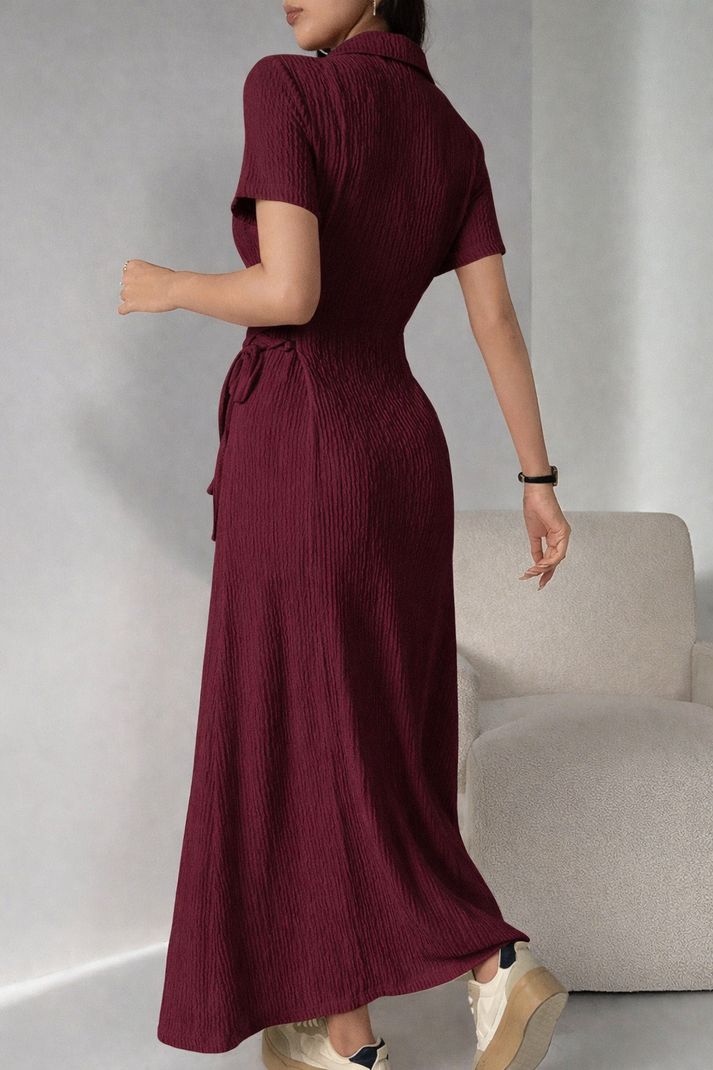 Deklook Women Fit and Flare Maroon Maxi Dress - Image 4