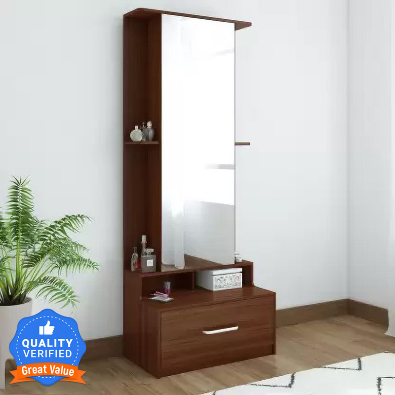 SPACEWOOD LIWA Engineered Wood Dressing Table Finish Color - , Brown, Knock Down