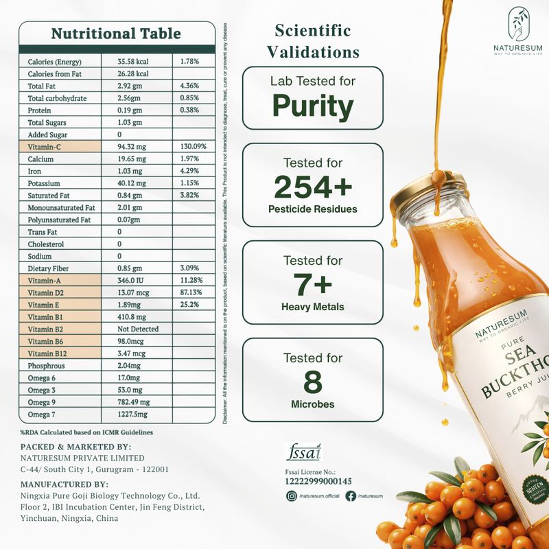 NATURESUM Sea Buckthorn Juice, Pulp Concentrate - Image 4