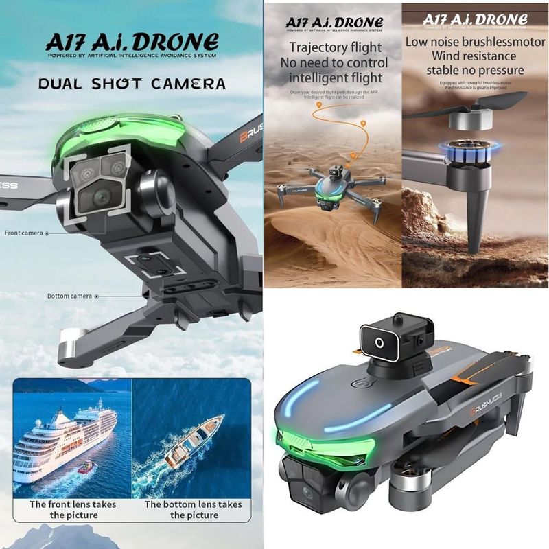 ERHIndia A17 drone Ultra HD 4K with Dual Cameras, Live FPV, Altitude Hold One Key Takeoff डà¥à¤°à¥à¤¨ - Image 3