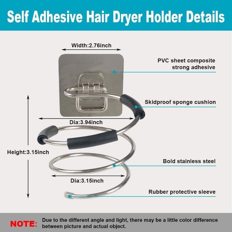 Morbee HairDryerHolder-StainlessSteel-WallMount-Organizer-Shelf - Image 4