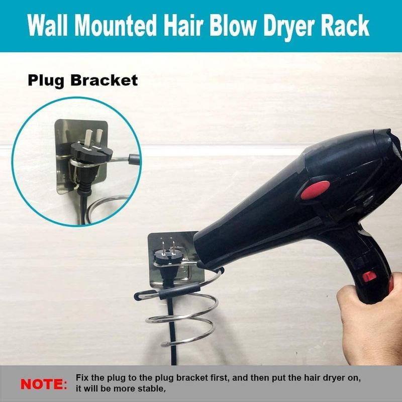 Morbee HairDryerHolder-StainlessSteel-WallMount-Organizer-Shelf - Image 3