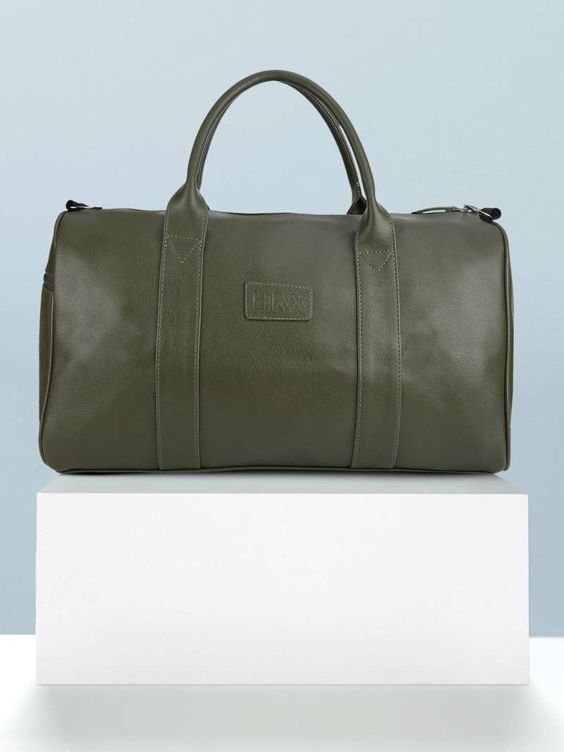 HRX HRX by Hrithik Roshan 30 L Hand Duffel Bag - Faux Leather Stylish Weekend travel Duffle bag - Green - Regular Capacity